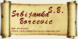 Srbijanka Borčević vizit kartica